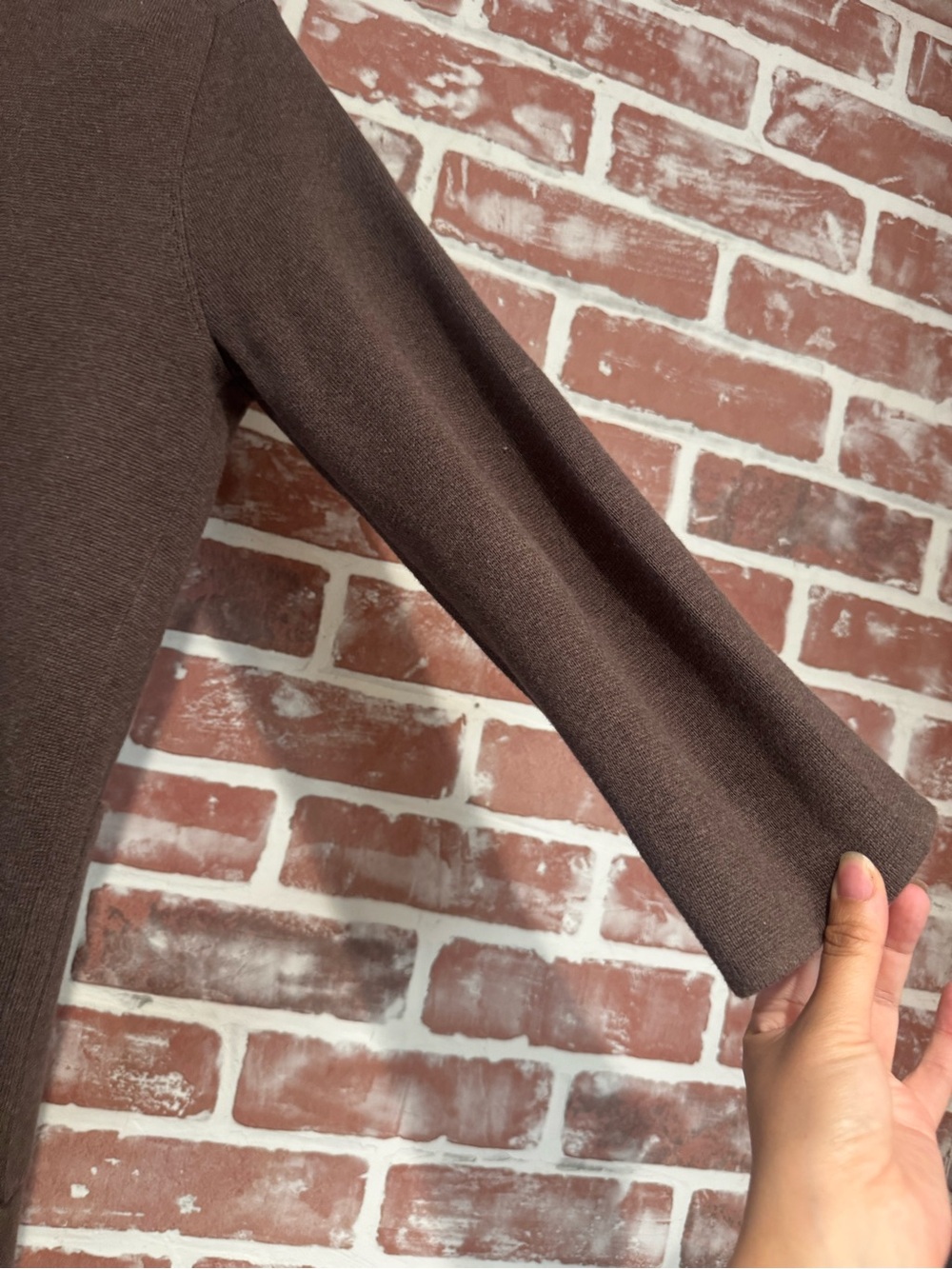 Quince 100% Organic Cotton Knit Blazer Heather Brown Open Front XS - Picture 5 of 8